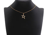 Clear/Black CZ Micro Pave Five Star Shape Pendant, Star Cubic Zirconia Pendant, Silver/Gold/Rose Gold/Black Tone, 13x23mm,Sku#X135