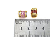 CZ Micro Pave Big Hole Drum Spacer Beads, Cubic Zirconia Large Hole Spacer Beads Ruby/Amethyst/Pink,10x12mm,1pc,sku#X136