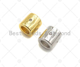 CZ Micro Pave Evil Eye On Large Hole Tube spacer Beads,Sku#C121