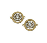 Big CZ Evil Eye Round Charm, Sku#LK665