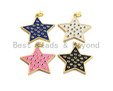 Enamel Colorful Five Star with colorful cz Pendant,CZ Micro Pave Oil Drop pendant,Enamel Jewelry,30x30mm,sku#F972C