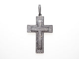 Large CZ Micro Pave Cross Pendant with Cross Symbol,Gold/Silver/Black/Rose Gold Cross,Cubic Zirconia Jewelry Findings,28x38mm,sku#F484