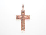 Large CZ Micro Pave Cross Pendant with Cross Symbol,Gold/Silver/Black/Rose Gold Cross,Cubic Zirconia Jewelry Findings,28x38mm,sku#F484