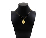 Gold Filled CZ Micro Pave Compass On Round Coin Shape Pendant, 18k Gold Filled Medallion Charm, Necklace Bracelet Pendant,25x27mm,Sku#Z1359