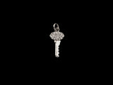 CZ Micro Pave Key Shaped Pendant/Charm, Small Key Charm, Cubic Zirconia Pave Charm, 8x16mm, sku#F1139C