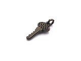 CZ Micro Pave Key Shaped Pendant/Charm, Small Key Charm, Cubic Zirconia Pave Charm, 8x16mm, sku#F1139C