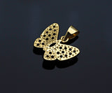 Gold Fuchsia CZ Butterfly Shape Charm, Sku#LK76