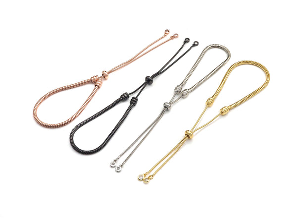Adjustable Bracelet Chain for Large Hole Beads, Gold/Silver/Rose Gold/Gumetal Bracelet Chain, Pandora Style Slidnig braclet, sku#C111