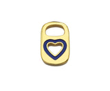 18K Gold Enamel Soda Pop Tab Charm, Heart Soda Pull-tab Charm,Enamel Jewelry Making Craft Supplies,11x17mm, Sku#LD25