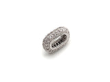Big Hole CZ Pave Oval beads, Cubic Zirconia Spacer Beads, European Large hole Oval Bead, 3x7x11mm, sku#Z884