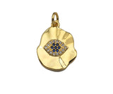 CZ Micro Pave Blue Evil Eye Charm, Sku#L370