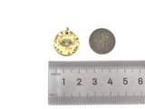 CZ Micro Pave Evil Eye On Round Coin Shape Pendant,Cubic Zir