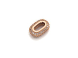 Big Hole CZ Pave Oval beads, Cubic Zirconia Spacer Beads, European Large hole Oval Bead, 3x7x11mm, sku#Z884