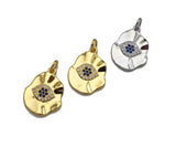 CZ Micro Pave Blue Evil Eye Charm, Sku#L370