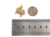 CZ Micro Pave Dainty Gold Crab Shape Charms, Dainty Crab Charms, Gold Charm Pendant, Crab Necklace Charms, 18x20mm, Sku#F1336