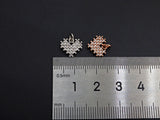 CZ Micro Pave Heart/Leaf Shaped Pendant/Charm, Clear Cubic Z
