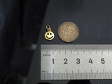 18K Dainty Gold Cute Smiley Face Shape Pendant/Charm,Smiley