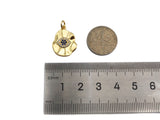 CZ Micro Pave Blue Evil Eye Charm, Sku#L370