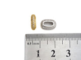 Big Hole CZ Pave Oval beads, Cubic Zirconia Spacer Beads, European Large hole Oval Bead, 3x7x11mm, sku#Z884