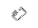 Clear CZ Micro pave Rectangle Shape Clasp, CZ Pave Clasp, Gold/Silver/Rose Gold/Gunmetal Carabiner Clasp, 13x21mm, sku#H186