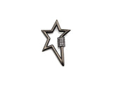 Clear Cz Micro pave Star Clasp, CZ Pave Clasp, Gold/Silver/Rose Gold/Gunmetal Carabiner Clasp, 21x32mm, sku#H187