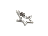 Clear Cz Micro pave Star Clasp, CZ Pave Clasp, Gold/Silver/Rose Gold/Gunmetal Carabiner Clasp, 21x32mm, sku#H187