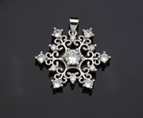 CZ Micro Pave Snowflake Pendant, Gold/Silver Plated Jewelry, Snowflake Charm Pendant, 26x23mm,sku#F1220