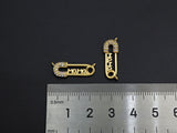 CZ Micro Pave Mama Safety Pin Pendant, Safety Pin Cubic Zirc