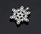 CZ Micro Pave Snowflake Pendant, Gold/Silver Plated Jewelry, Snowflake Charm Pendant, 26x23mm,sku#F1220