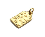 CZ Micro Pave Alphabet On Hammered Rectangle Pendant/Charm,Cubic Zirconia Charm, Necklace Bracelet Charm Pendant,10x16mm, Sku#L399