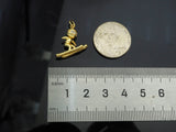 Gold Filled CZ Micro Pave Skiing Shape Pendant, 18K Gold Filled Skiing Charm, Necklace Bracelet Charm Pendant, 18x15mm,Sku#Y470
