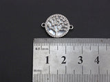 CZ Micro Pave Lucky Tree on Mother-of-pearl Connector, Cubic