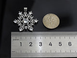 CZ Micro Pave Snowflake Pendant, Gold/Silver Plated Jewelry, Snowflake Charm Pendant, 26x23mm,sku#F1220