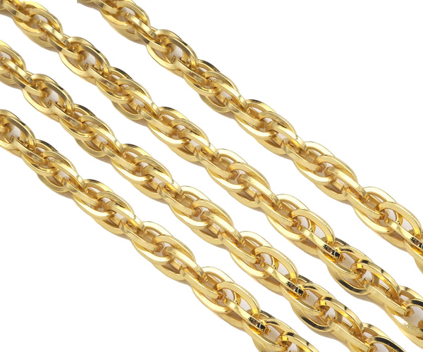 New Style High Quality 18K Gold Filled Chunky Wheat Chain by yard, 9x13mm, Chunky Rope chain, Fancy Chunky chain, wholesale Chain, sku#E535