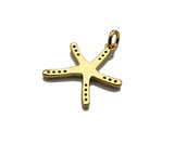 CZ Enamel Starfish Shape Charm, Gold/Silver Finish Enamel CZ Pave Star Fish Pendant, Pave Charm,16x18mm, sku#L323