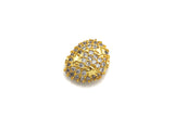 CZ Micro Pave Nugget beads with Star, Cubic Zirconia Spacer Beads, CZ Pave Spacer Bead, 7x13x14mm, sku#Z874