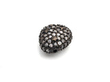 CZ Micro Pave Nugget beads with Star, Cubic Zirconia Spacer Beads, CZ Pave Spacer Bead, 7x13x14mm, sku#Z874