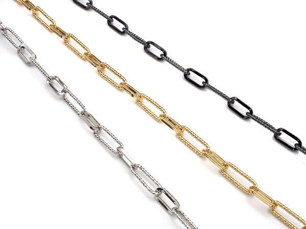 5x15mm/5x11mm Paperclip Chain by yard, Long Oval Paper Clip Chain, Rectangle Chain, Wholesale chain, Necklace bracelet chain, sku#M356