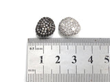 CZ Micro Pave Nugget beads with Star, Cubic Zirconia Spacer Beads, CZ Pave Spacer Bead, 7x13x14mm, sku#Z874