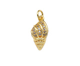 CZ Micro Pave Sea Snail Shape Pendant/Charm, sea shell charm, Sku#L401