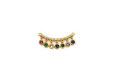 Colorful CZ Curve Bar with Dangles Charm/Pendant,SKU#F1131