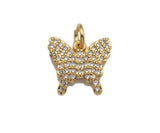 18k Dainty Gold Butterfly Charms, Butterfly Charms, Gold Butterfly Pendant, Butterfly Necklace Bracelets Charms, 13x12mm, Sku#F1310