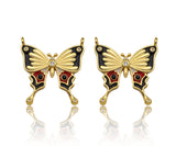 Colorful Enamel Butterfly Shape Pendant/Charm,Black White Red Enamel Butterfly, Necklace Bracelet Enamel Charm Pendant,21x22mm, Sku#LK199