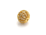 CZ Pave Cage beads, Cubic Zirconia 11x12mm Spacer Beads, Gold/Silver Spacer Beads, sku#Z875