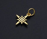 CZ Pave Gold Black CZ On North Star Shape Pendant, Star Charm, Star Pave Pendant, Gold plated, 10x12mm, Sku#Z1152