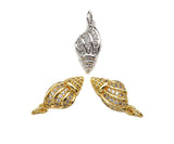 CZ Micro Pave Sea Snail Shape Pendant/Charm, sea shell charm, Sku#L401