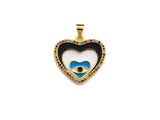 Enamel Colorful Evil Eye Heart Shape Pendant,CZ Micro Pave O