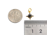 CZ Pave Gold Black CZ On North Star Shape Pendant, Star Charm, Star Pave Pendant, Gold plated, 10x12mm, Sku#Z1152