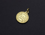 Medallion Elizabeth Queen Coin Pendant, Round Coin Pendant,  Gold Coin Pendant,13x16 mm, Sku#Z728