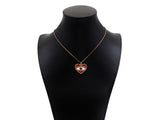 Gold Filled White Enamel Evil Eye On Red Enamel Heart Pendant,CZ Micro Pave 18K Gold Filled Enamel Charm, Enamel Jewelry, 24x21mm,Sku#Y457